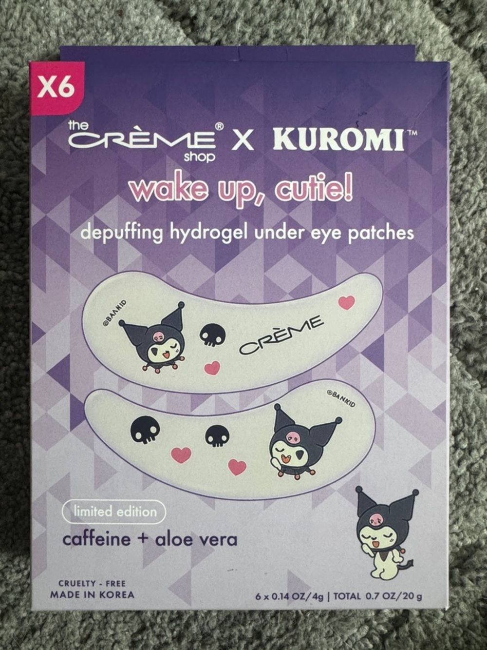 The Crème Shop x Kuromi Wake Up Cutie! Depuffing Under Eye Patches